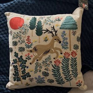 Rifle paper co. Woodland Embroidered Pillow